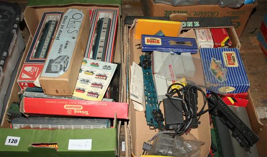 4 boxes Hornby & other trains & accessories